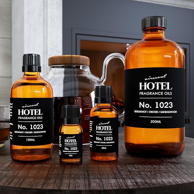 AirScent Hotel Diffuser Oil No. 1023 Inspired by The Baccarat Hotel Scent - Love Affair Fragrance Oil for Ultrasonic and Waterless Diffusers and Crafting - 30 mL, 1 fl oz Glass Bottle with Dropper