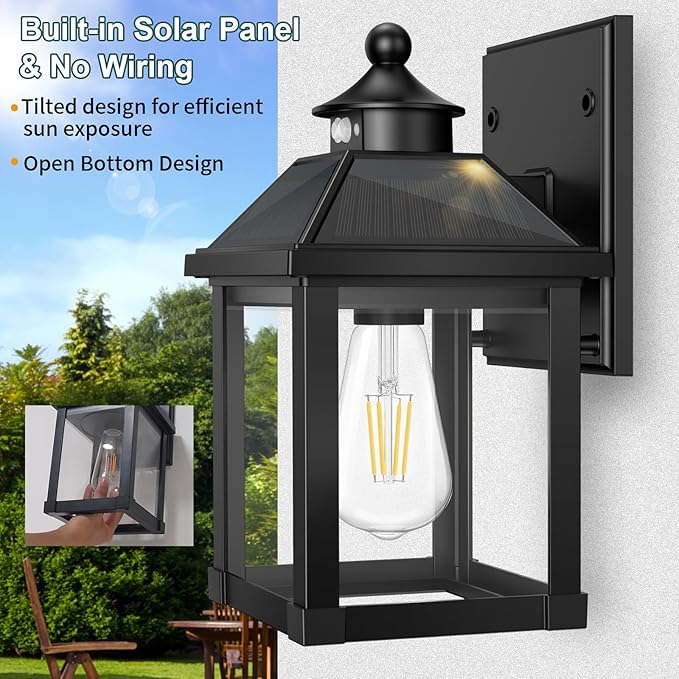 2Pack Solar Porch Lights Outdoor, Solar Sconce Lights Outdoor - Image 2