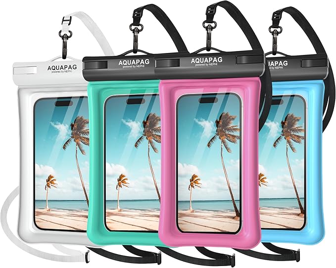 NEPHI IP68 Waterproof Phone Pouch -Up to 8.0"，Adjustable Neck Lanyard Floating by IPX68WaterproofPhonePouch