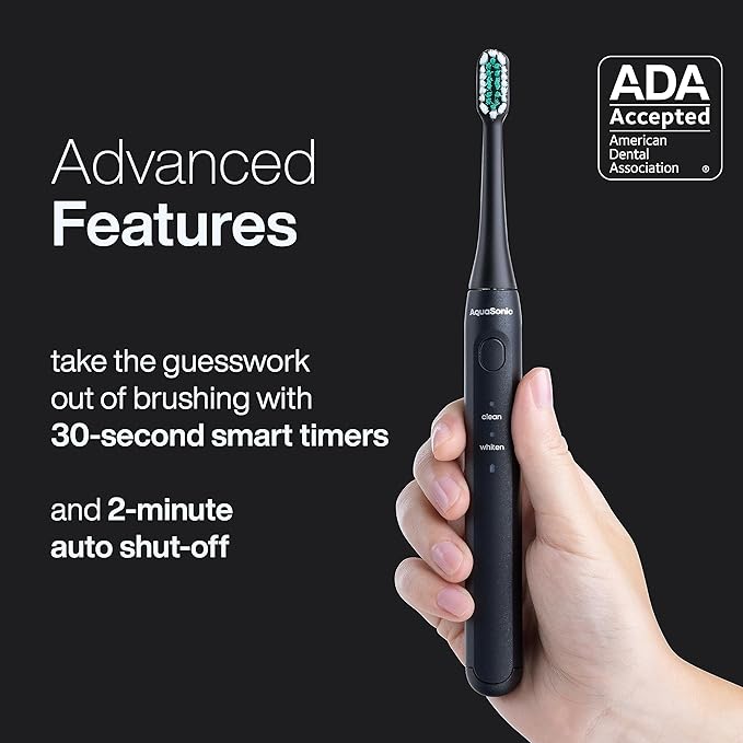 Aquasonic Icon ADA-Accepted Rechargeable Toothbrush | Magnetic Holder & Slim - Image 6