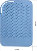 11" X 7.5" Large Heat Resistant Silicone Mat for Hair Styling Tools, Hair Straightener Pad, Curling Iron Mat, Flat Iron Mat, Hot Iron Holster Pad Counter Cover for Travel Vanity Salon