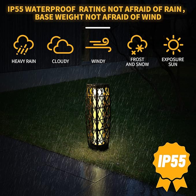 Solar Powered Outdoor Floor, 2 Piece Outdoor Floor Lamps, Solar Lanterns - Image 3