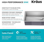 KRAUS Kore 32-Inch Undermount Workstation 16 Gauge Single Bowl Stainless Steel - Image 11