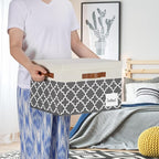 Large Storage Bins with Lids, Foldable Fabric Storage Baskets with Lids - Image 2