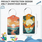 Sunset Beach Summer Luggage Tags, 2 Pack Travel Cruise Tags - Image 2