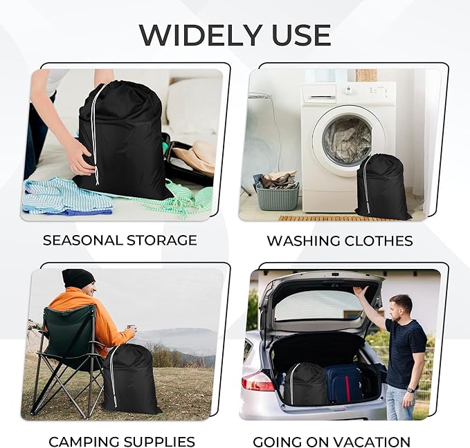 Laundry Bag with Locking Closure Drawstring – Extra Large Heavy Duty 100% Nylon - Image 4