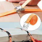 Cartman 1" x 12' Lashing Straps Cargo Tie-Down Strap Up to 600lbs, 2pk Orange - Image 7