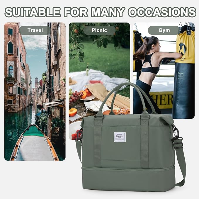 Travel Duffel Bag, Sports Tote Gym Bag, Shoulder Weekender Overnight Bag - Image 7