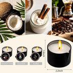 3 Pack Low Temperature Massage Oil Candle Set (2.35 oz Each) Soy Wax Candles That Melt into Skin-Nourishing Body Oil, 3 Assorted Scents for Home Spa, Massage Therapy, Relaxation, Self-Care & Festive