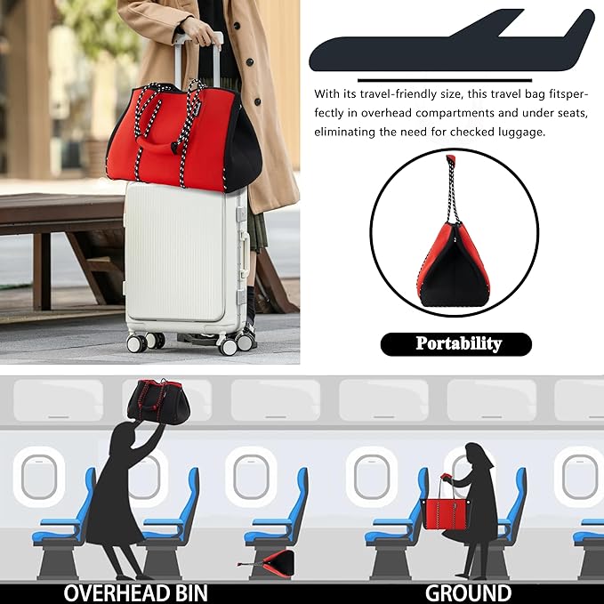 QOGiR Neoprene Multipurpose Beach Bag Tote - Image 6