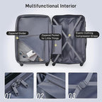 Merax Luggage Sets of 3 Piece Carry on Suitcase Airline Approved, Hard Case - Image 4