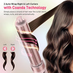 MESCOMB Dual Voltage Hot Air Styler Wrap - 5 in 1 Hair Dryer Brush with Fast Drying Blow Dryer, Styling, Straightening & Volumizing with Travel Bag (100V–240V) -Pink