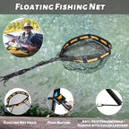PLUSINNO Floating Fishing Net for Steelhead, Trout Fishing, Rubber Coated - Image 2