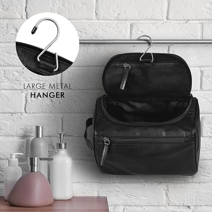 ELIZO Premium REAL Leather Toiletry Bag - Image 6
