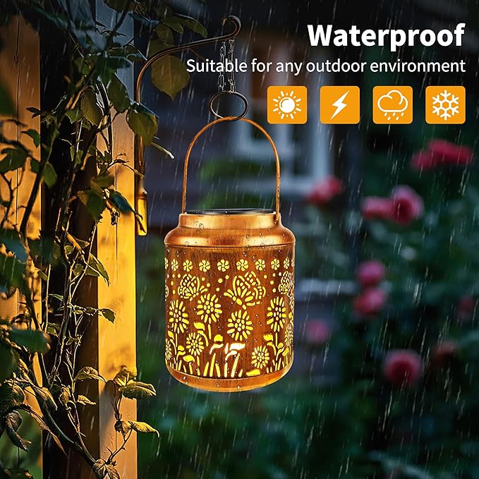 Brizled Butterfly Solar Lantern Lights 2 Pack, Warm White Christmas/Birthday - Image 4