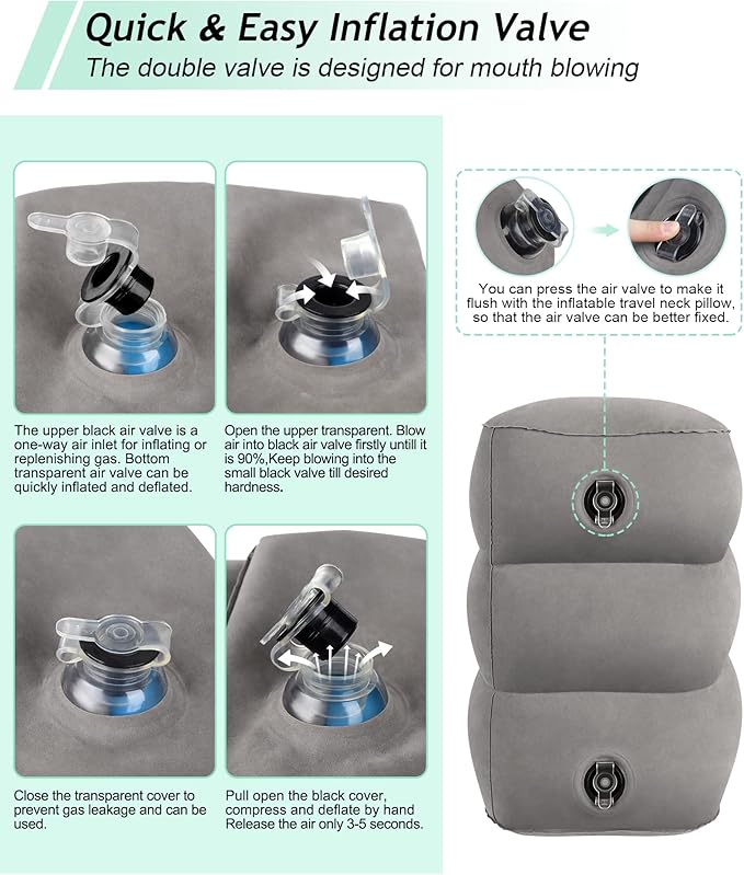 JefDiee Inflatable Travel Foot Rest Pillow, Kids Airplane Bed, Adjustable 3 - Image 6