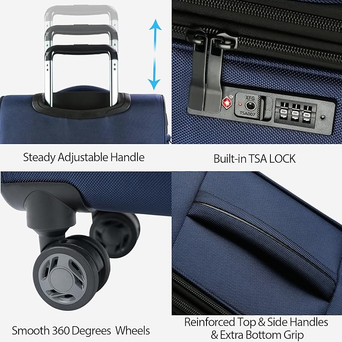 KROSER Softside Expandable Carry On Luggage - Image 4