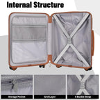 Lightweight Luggage with Spinner Wheels & YKK Zipper, 3-Piece Suitcase ABS+PC - Image 5