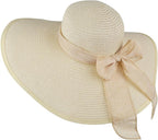 DRESHOW Beach Hats for Women Big Straw Wide Brim Summer Hat Floppy Foldable - Image 7