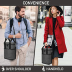 Opux Insulated Wine Tote, 4 Bottle Cooler Bag - Image 6