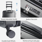 KROSER Carry On Luggage with Spinner Wheels & Built-in TSA Lock, Expandable Top - Image 4