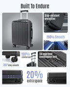 LIGHT FLIGHT Carry On Luggage 22x14x9 Airline Approved, Durable Hard Shell - Image 2