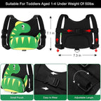 Accmor Toddler Harness Leash + Anti Lost Wrist Link, Cute Dinosaur Kids Harness - Image 2