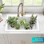 KRAUS Forteza 33-inch Granite Drop In/Undermount Single Bowl White Kitchen Sink - Image 3