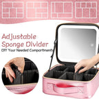 Makeup Travel Train Case with Mirror LED Light 3 Adjustable Brightness Large - Image 3