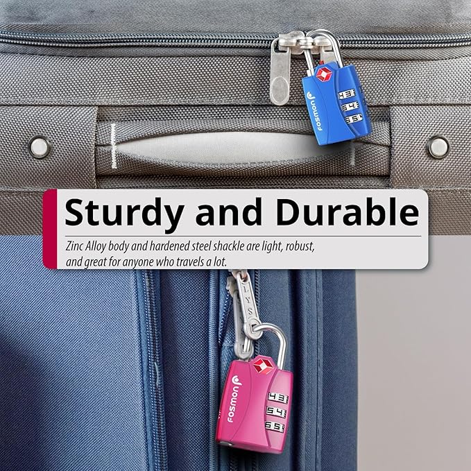 Fosmon TSA Approved Locks for Luggage. Suitcase Locks - Image 4