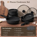 15Pcs Pots and Pans Set Non Stick, Cookware Sets - Image 2