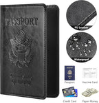 Eoehro Passport and Vaccine Card Holder Combo, Faux Leather, Lightweight - Image 4