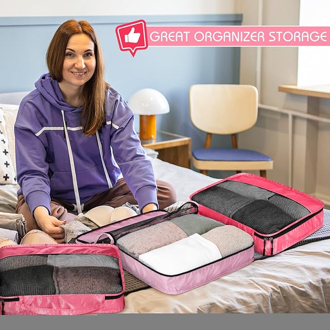 5 Pcs Packing Cubes for Suitcase Large Travel Cubes Carry on Luggage Organizer - Image 6