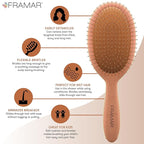 FRAMAR Wet Hair Brush Detangler – Wet Hair Brushes For Women, Detangle Brushes For Thick Hair, Cepillos Para Cabello Detangler Brush - Sienna