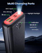 Portable Charger Power Bank 40000mah, USB C Fast Charging 22.5W External - Image 4