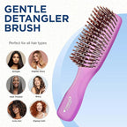 Giorgio GION2PP Neon Purple 6.25 inch Gentle Touch Detangler Hair Brush for Men and Women. Soft Bristles for Sensitive Scalp. Wet and Dry for all Hair Types. Scalp Massager Brush Stimulate Hair Growth