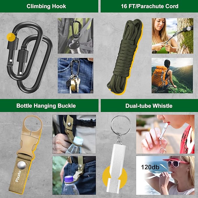 Gifts for Men Dad Fathers Day, 34 in 1 Survival Gear and Equipment, Emergency - Image 6