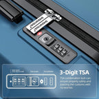 SHOWKOO Luggage Sets Expandable PC+ABS Durable Suitcase Sets Double Wheels TSA - Image 6