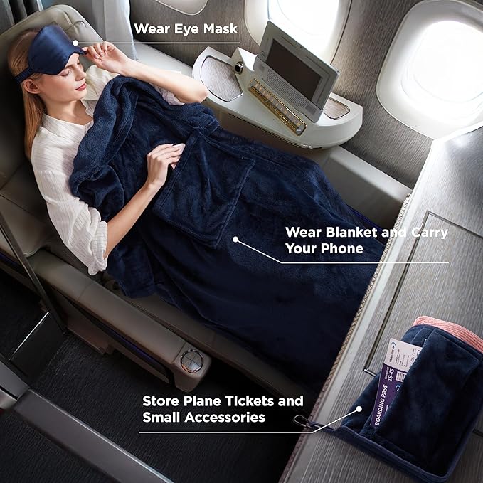 Bedsure Travel Blanket Airplane Compact - Image 2