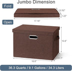 Large 17" 36 Quart Collapsible Stackable Storage Bins - Image 2