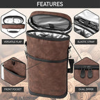 opux 2 Bottle Wine Carrier Tote, Insulated Leakproof Wine Cooler Bag, Wine - Image 4