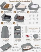 Compression Packing Cubes 12 Set, Suitcase Organizers, Extendable Packing Cubes - Image 2