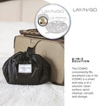 Lay-n-Go Cosmo Drawstring Cosmetic & Makeup Bag Organizer - Portable Drawstring Makeup Bag w/Zipper Pocket, Makeup Loops & More - Durable, Machine Washable Toiletry Sack for Travel (20", Pink Camo)
