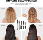 6 in ONE Hair Dryer Brush, Blow Dryer Curling Wand Hair Styling Tools Set, Ionic Hot Air Massage Oval Blowout Hair Dryer, Left&Right Hair Styler 100-120V