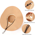 DRESHOW Beach Hats for Women Big Straw Wide Brim Summer Hat Floppy Foldable - Image 7