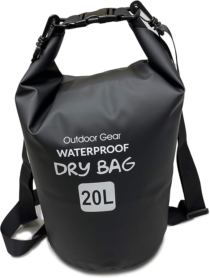 EliteShield Waterproof Dry Bag backpack Roll Top Closure Rafting Boating Black by EliteShield