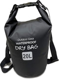 EliteShield Waterproof Dry Bag backpack Roll Top Closure Rafting Boating Black by EliteShield