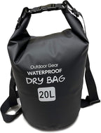 EliteShield Waterproof Dry Bag backpack Roll Top Closure Rafting Boating Black by EliteShield