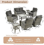 HOOOWOOO Patio Furniture Set, 8 Pieces Outdoor Conversation Set, All Weather - Image 7