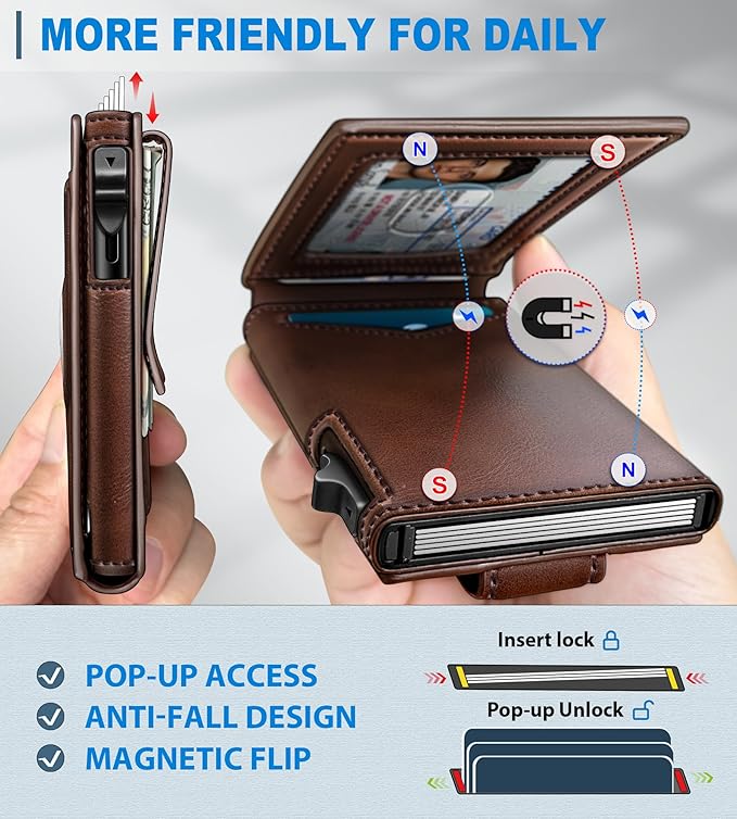 Airtag Wallet for Men, with Money Clip Gift Boxed, Slim Front Pocket Wallet - Image 3